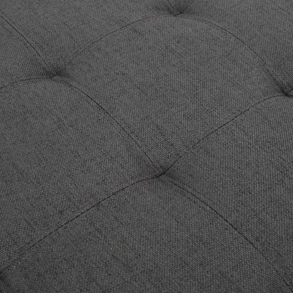 Dark Gray Tufted Fabric Storage Ottoman Q566205