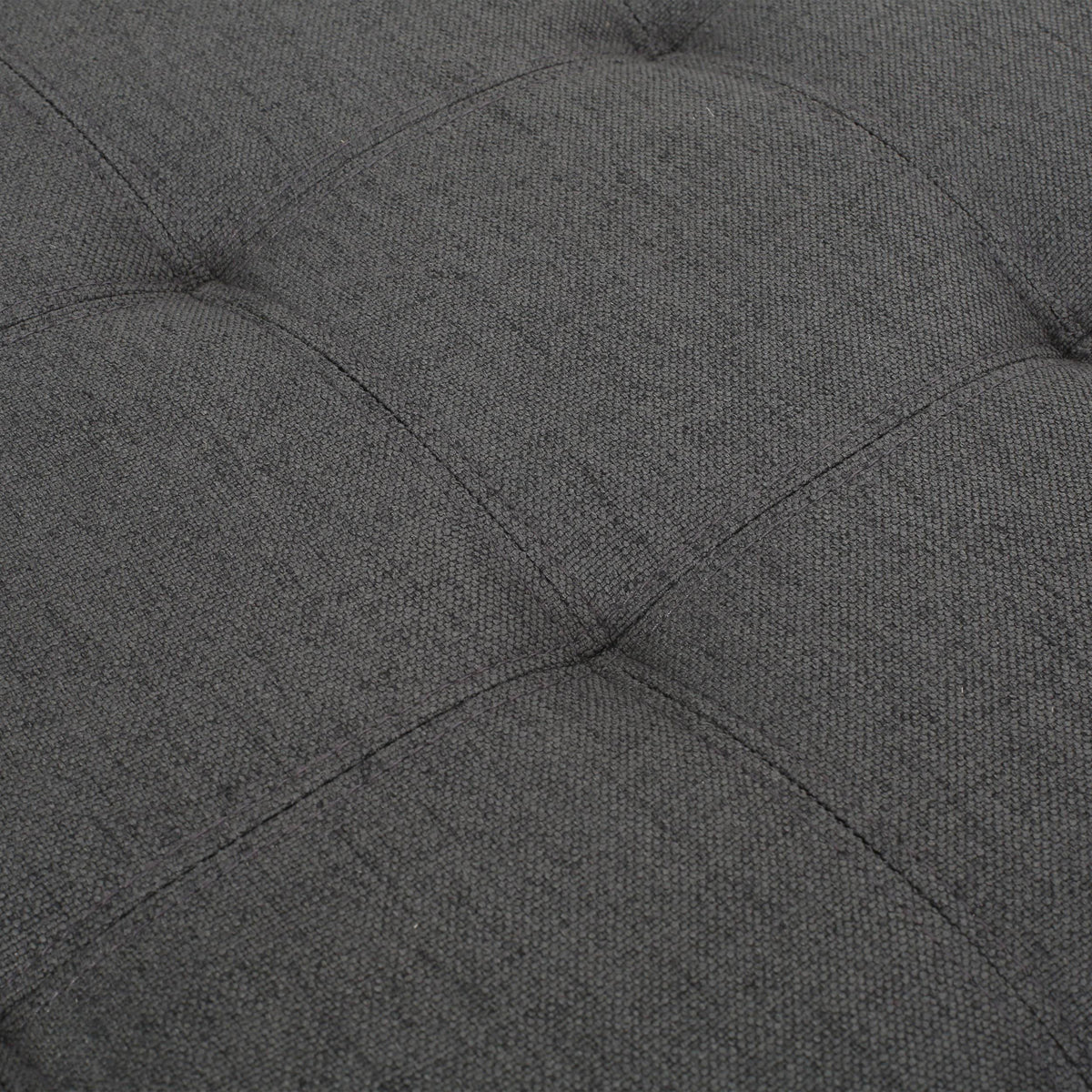 Dark Gray Tufted Fabric Storage Ottoman Q566205