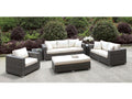 Ivory Light Gray Wicker Sectional Sofa Set 6pcs P13747
