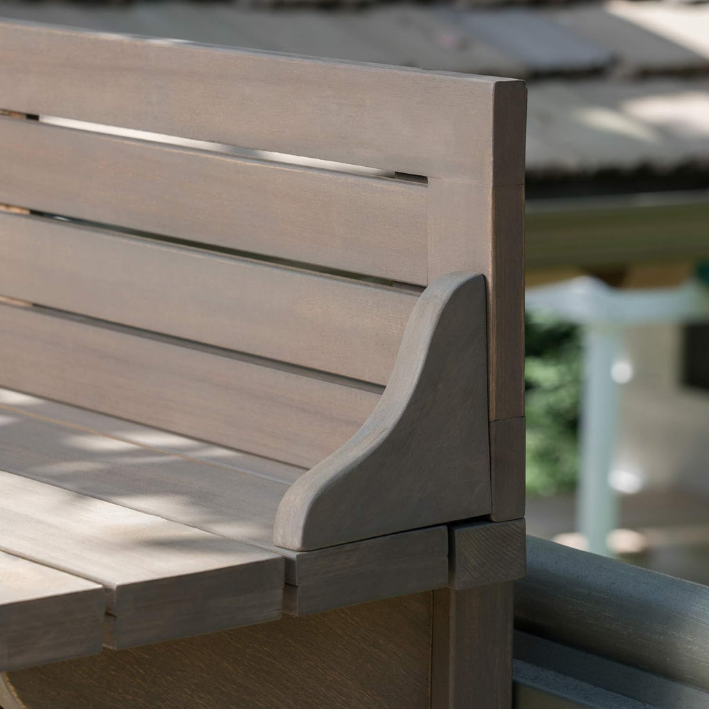 3-Pcs Acacia Wood Outdoor Bar Set, Grey Finish N4557