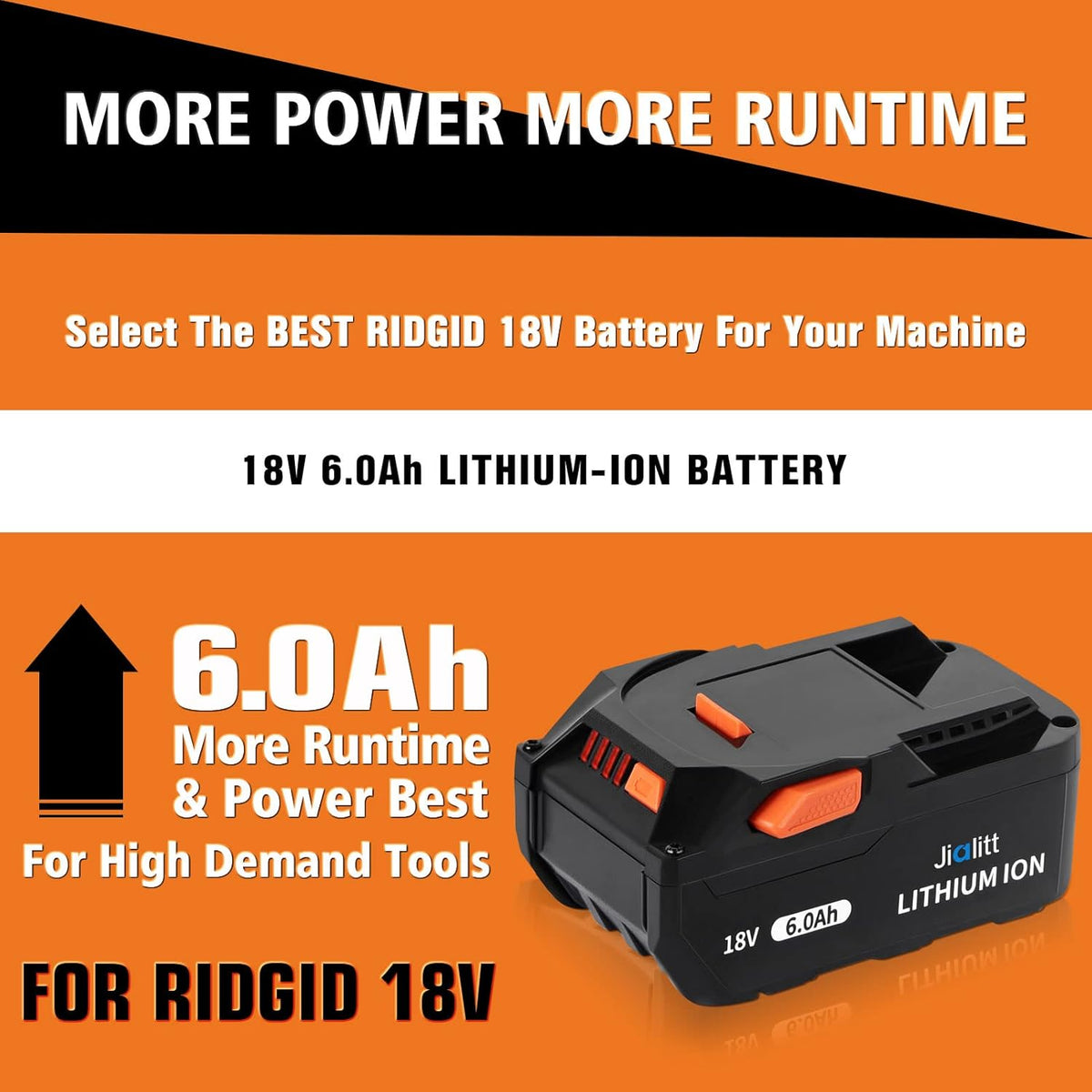 18V 6.0Ah Lithium Ion Replacement Battery (2Pack) T254