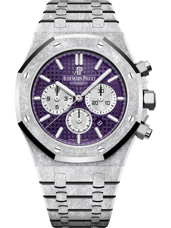 Frosted Gold Chronograph Plum purple Dial 41mm O2304
