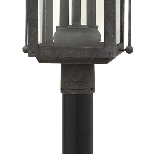 3 Light Outdoor Post Top or Pier Mount Lantern 11 inches Wide 24.25 inches High Aged Zinc A48408