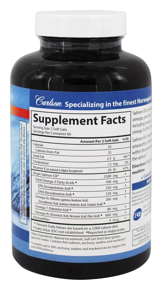 Salmon Oil 1250 mg 120 Softgels G124