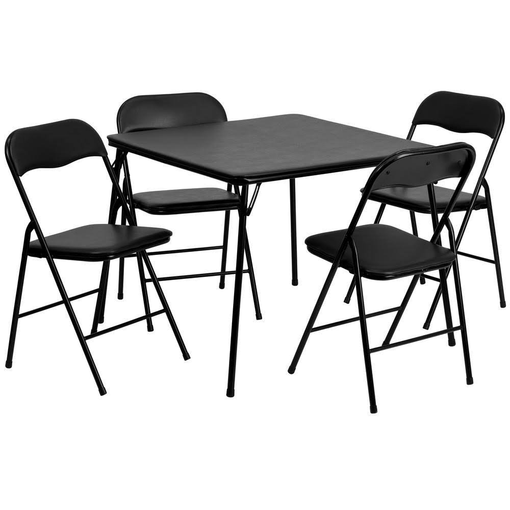 Black Plastic Folding Card Table C6298