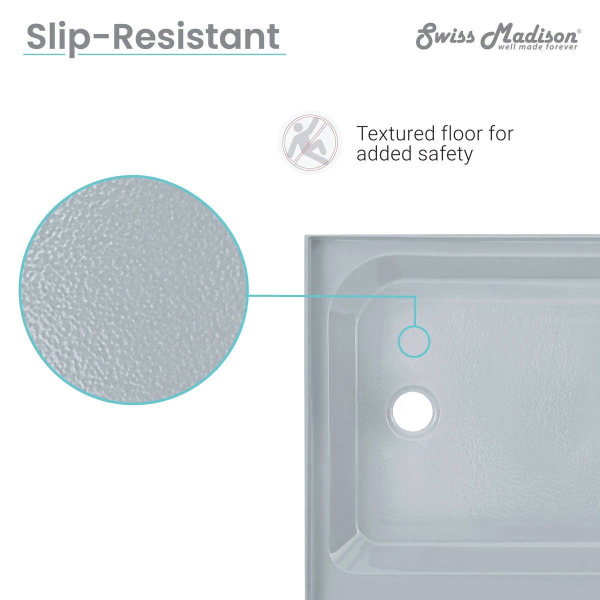 Gray Single Threshold Shower Base G4529