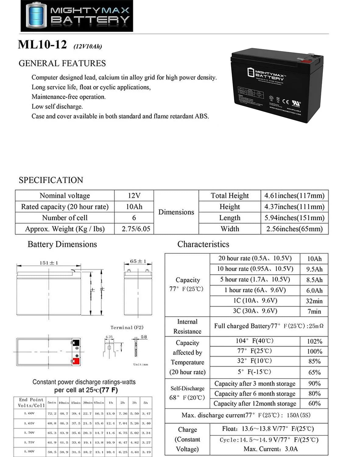 12V 10AH Electric Bicycle Battery + 12V 1Amp Charger K4791