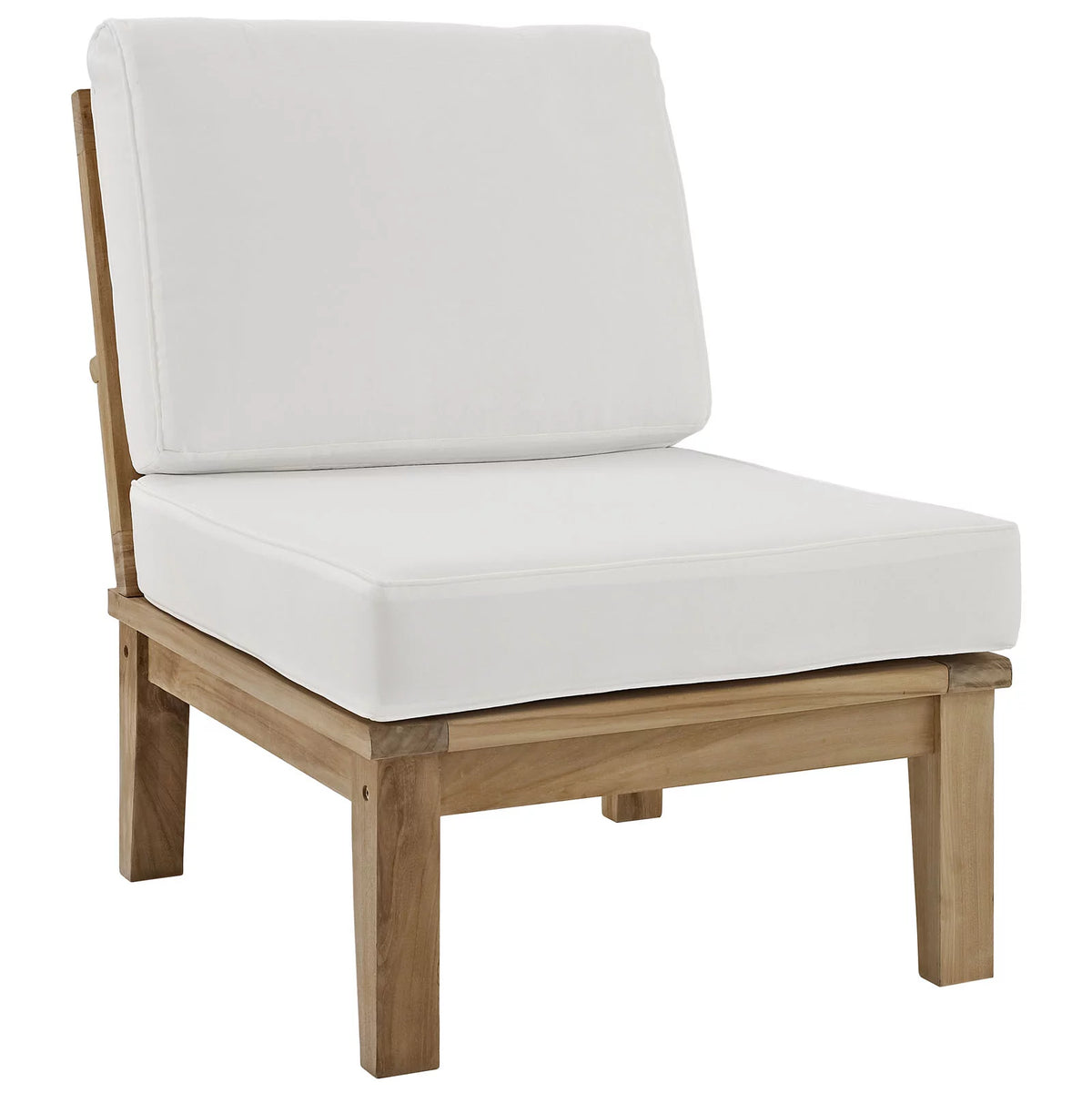 White Fabric Wood 2 Pc Outdoor Sofa Set T299952