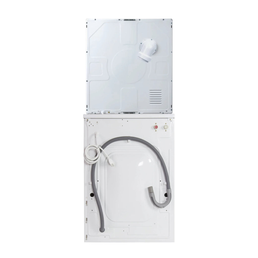 White 13lbs Compact Washer and 2.6 cu.ft Compact Dryer Stackable Set Q838