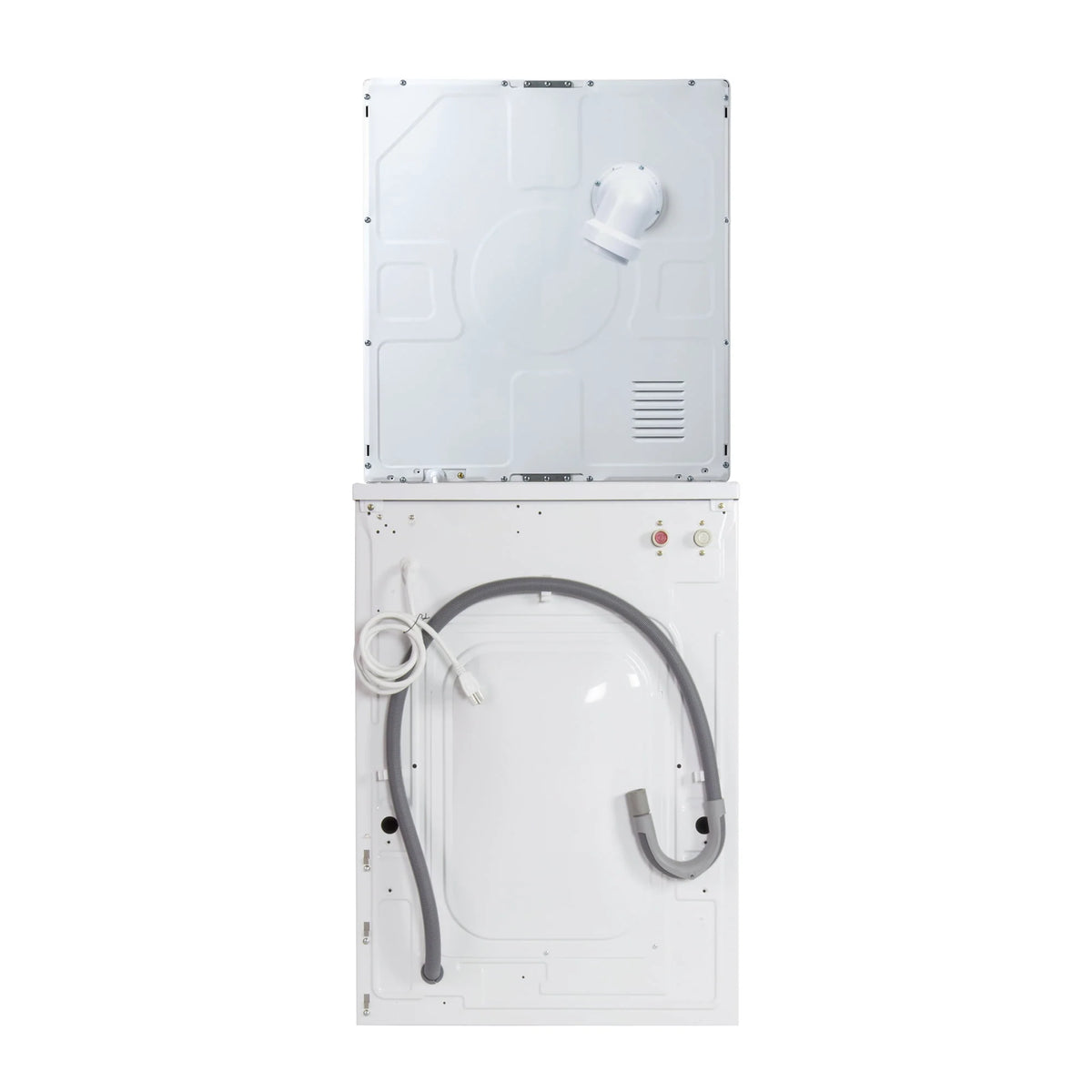 White 13lbs Compact Washer and 2.6 cu.ft Compact Dryer Stackable Set Q838