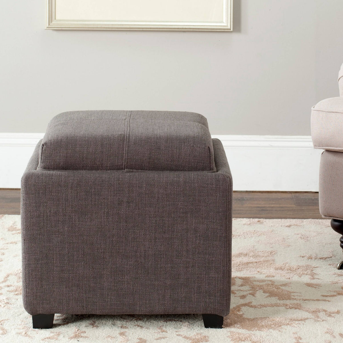 Charcoal Single Tray Ottoman N41138