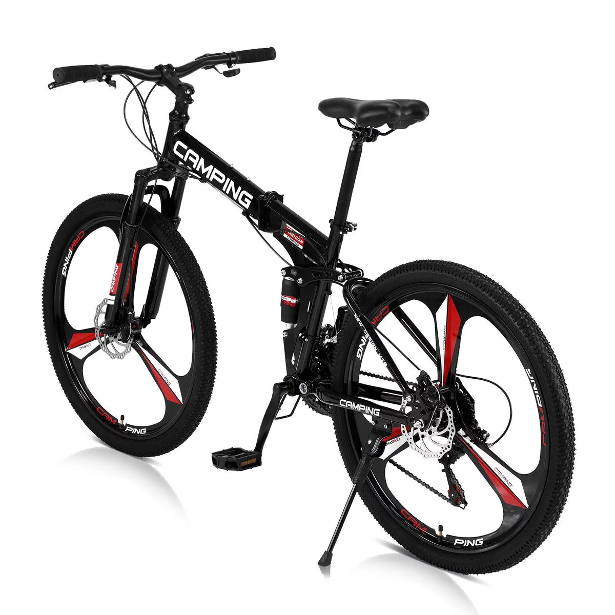 21-Speed Steel Mountain Bike, 26 Foldable Black C84034