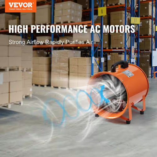 12 in. Heavy Duty Portable Blower Fan with Duct Hose F608
