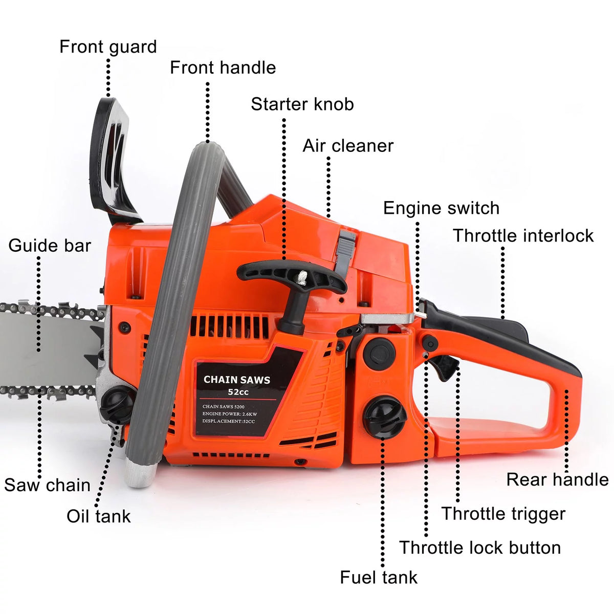 Gasoline Chainsaw with 22 in. Bar 52CC 2-Cycle G6070