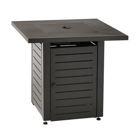 28 inch Square Black Gas Firepit P196