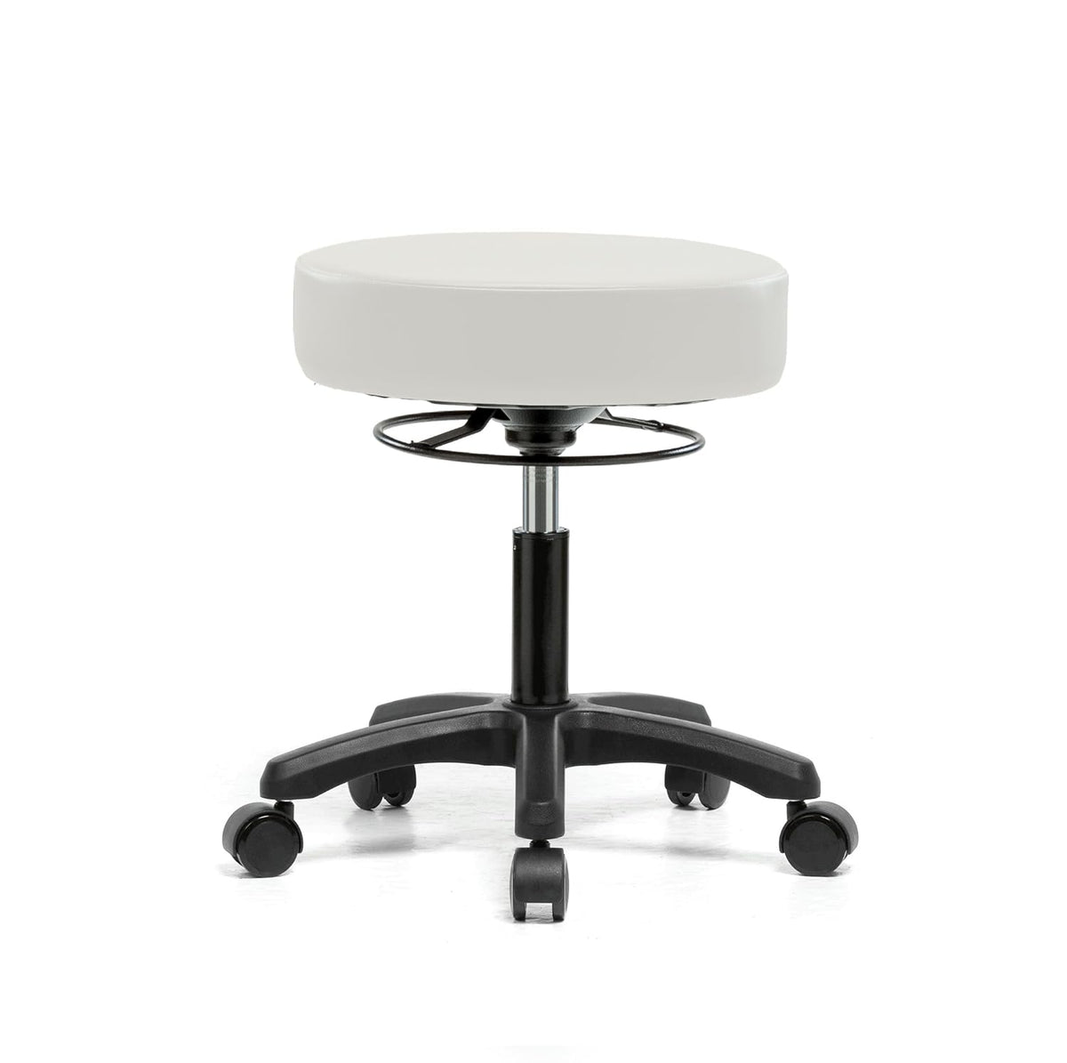 Gray Vinyl Rolling Height Adjustable Stool T418
