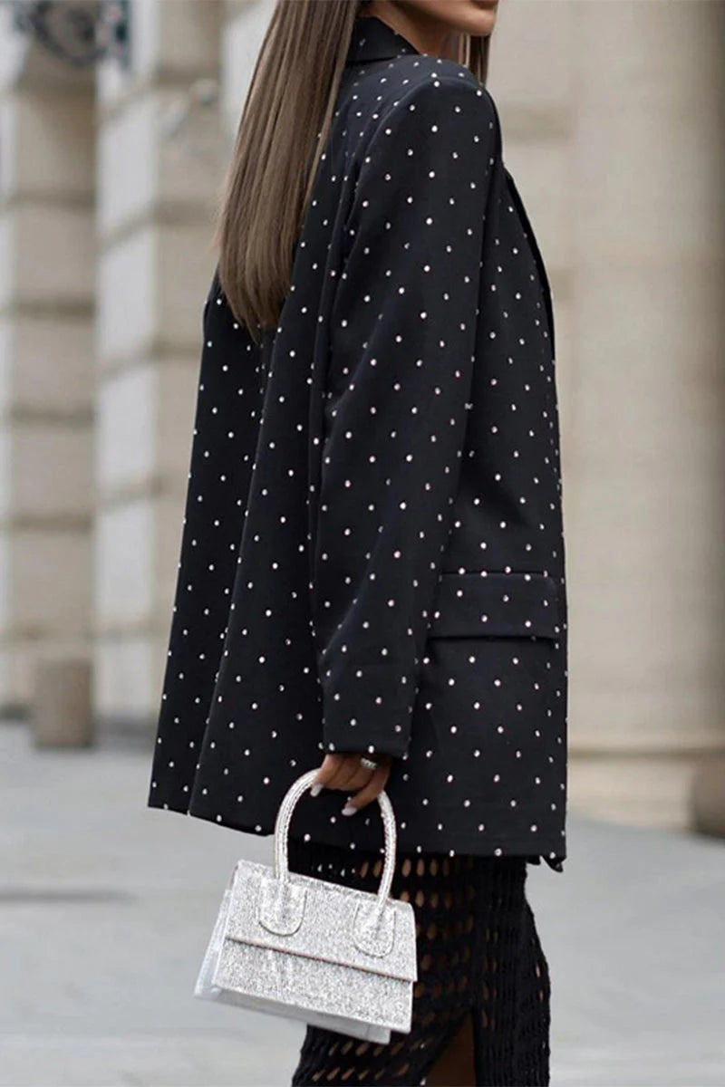 Polka Dot Belted Outerwear D8942