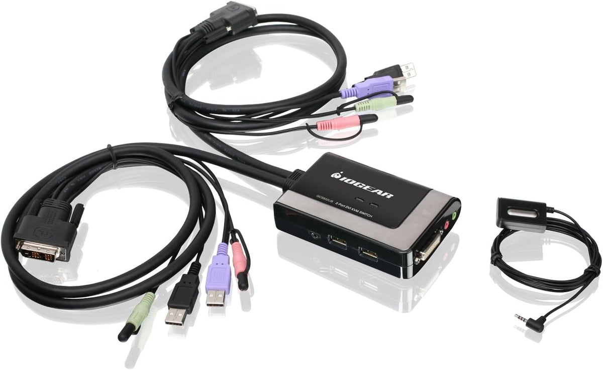 2-Port HDMI KVM Switch with Cables and Audio, Black U2174