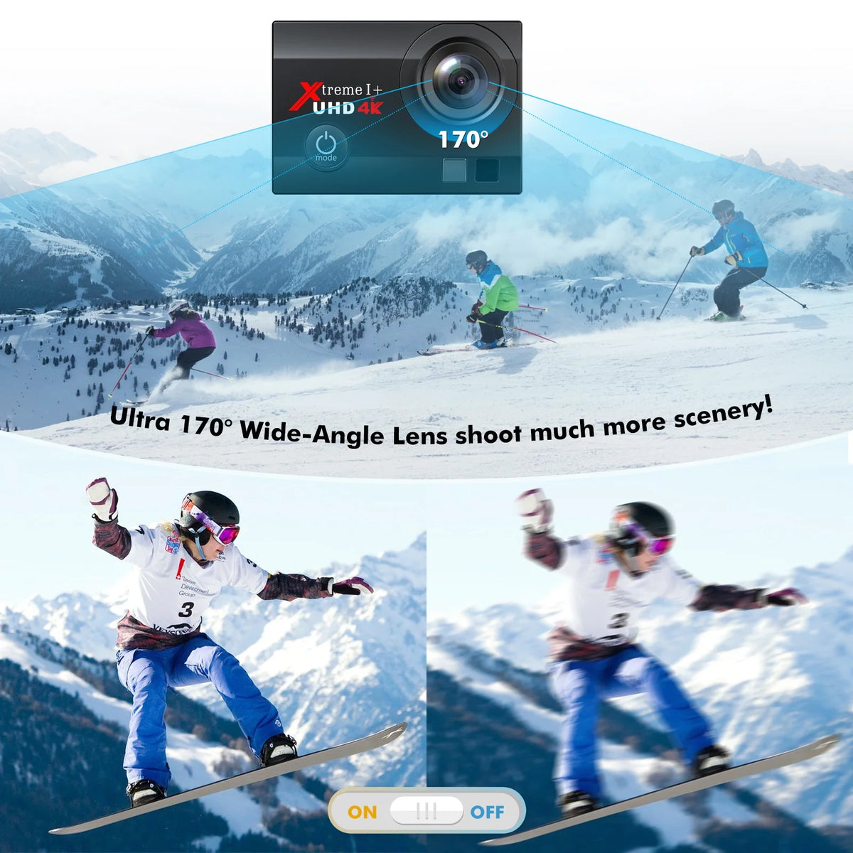 4K 20MP Waterproof Action Camera with WiFi EIS 170° Wide Angle K60238