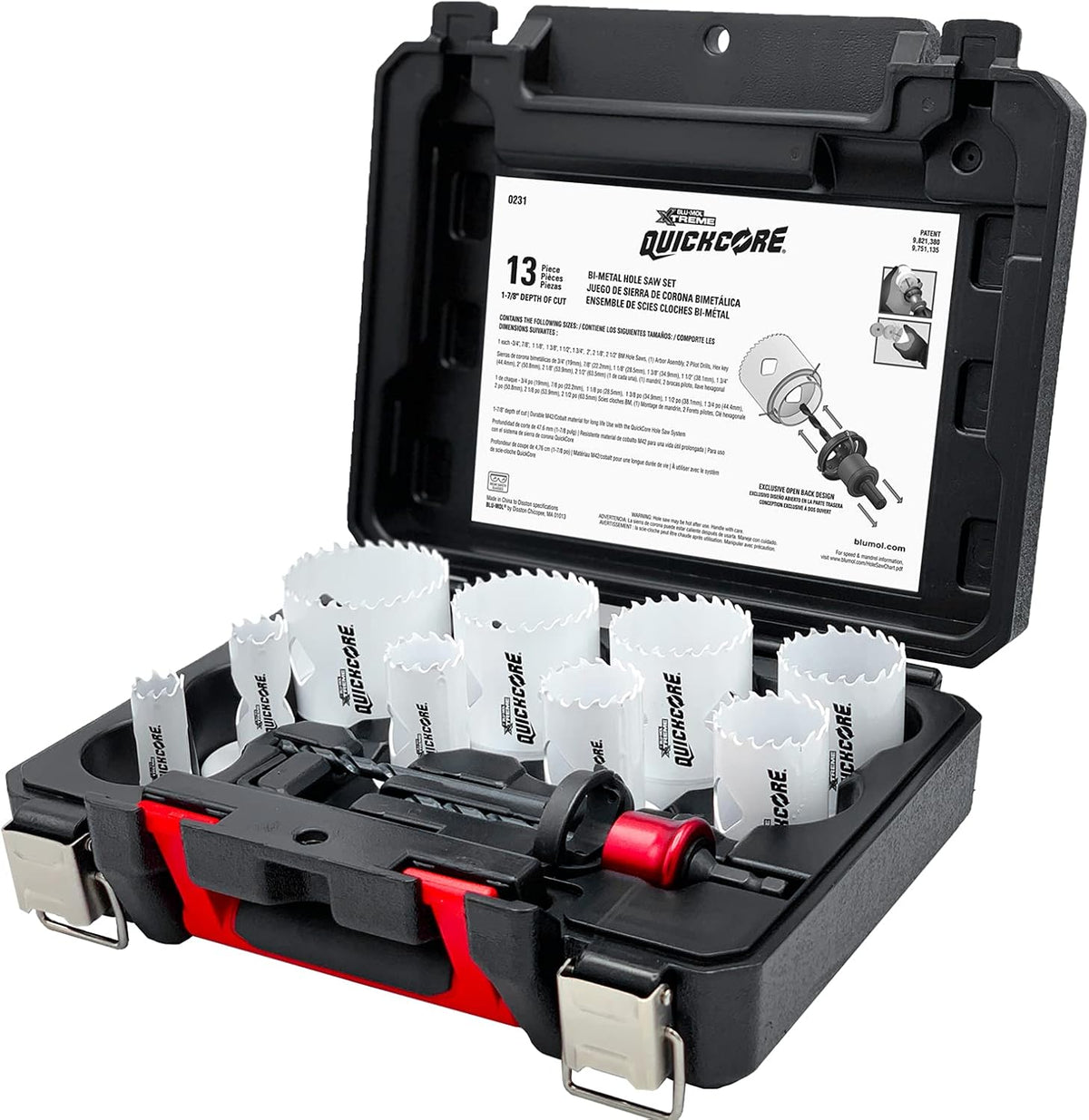13 pc Hole Saws with Quick Change Arbor K867