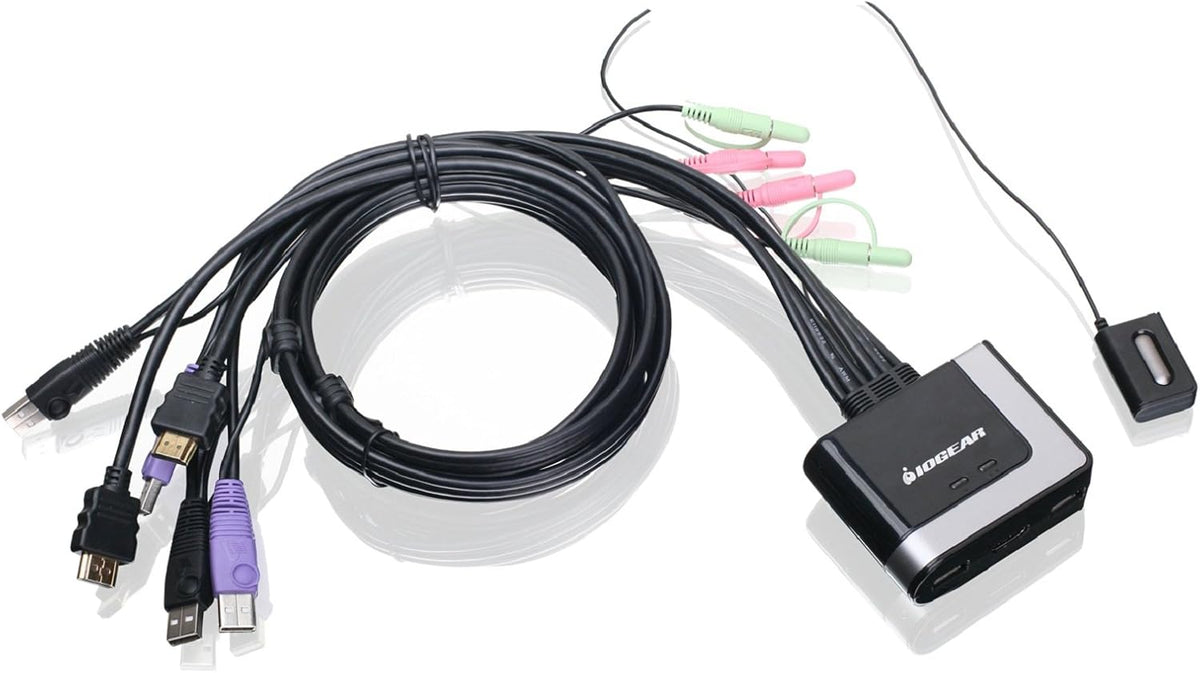 2-Port HDMI KVM Switch with Cables and Audio, Black U2174