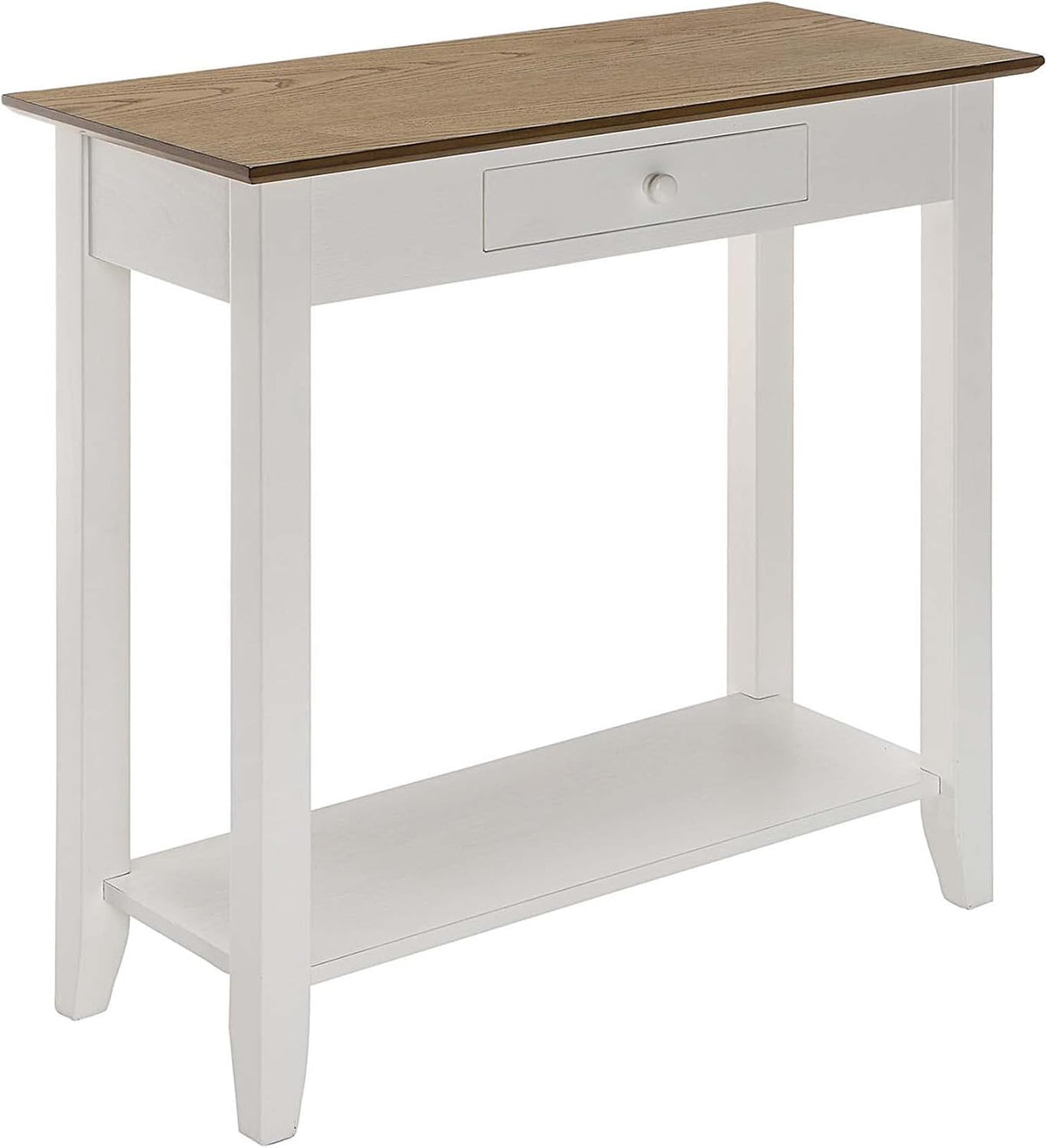 1-Drawer Hall Table with Shelf, Driftwood/White S421