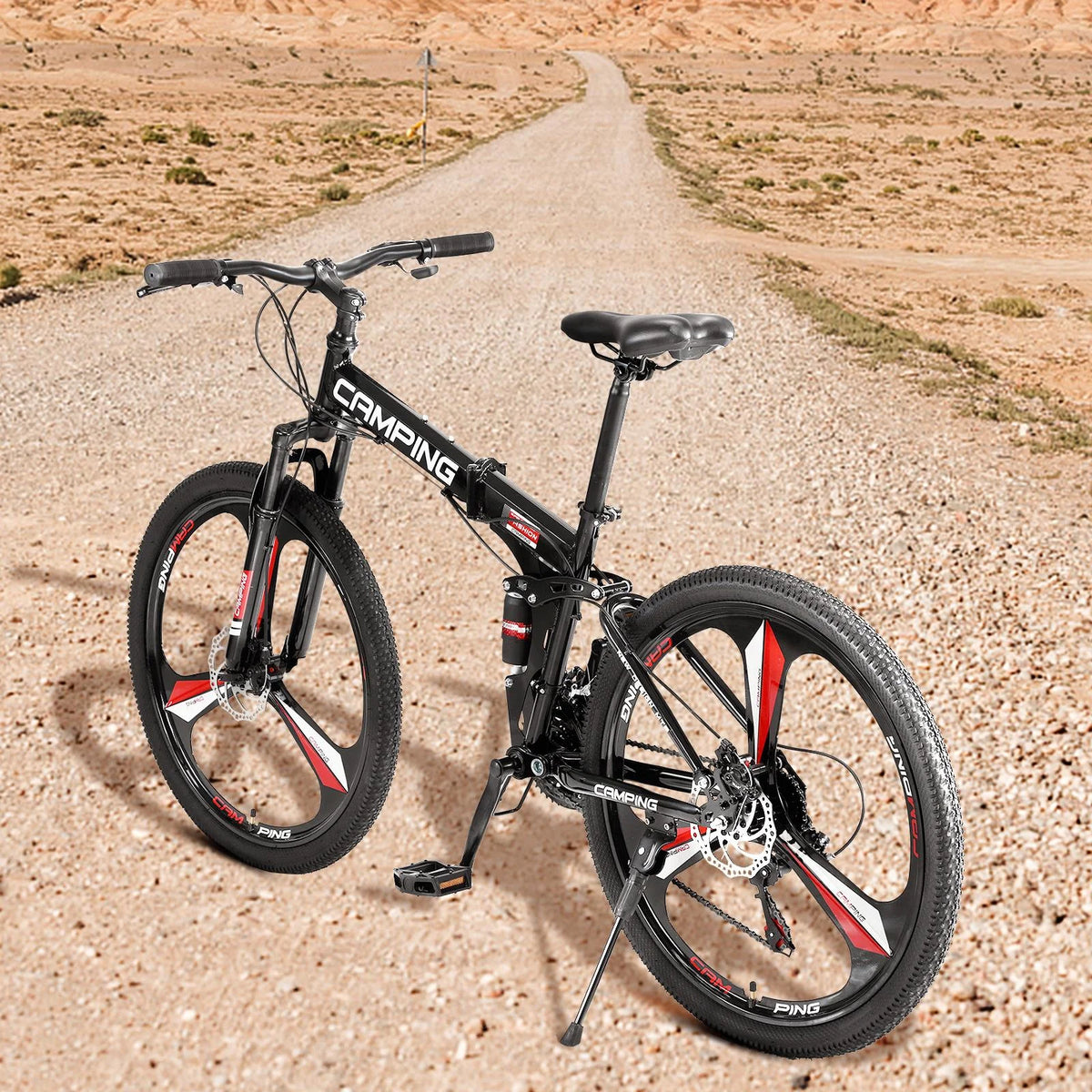 21-Speed Steel Mountain Bike, 26 Foldable Black C84034