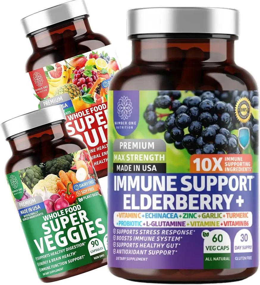 Elderberry Immune Support and Super Fruits & Veggies 2 Pack S24714