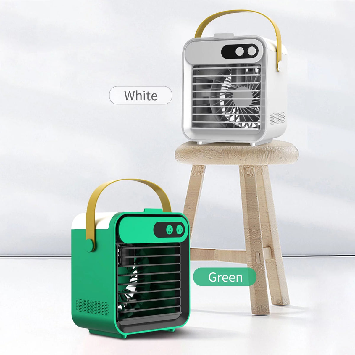 Air Conditioner Fan with Phone Holder Mirror 180mL 3 Speeds USB X74598