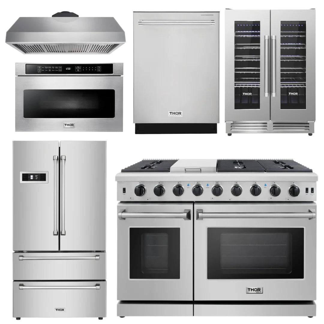 48 Gas Range, Range Hood, Refrigerator, Dishwasher, Wine Cooler, Microwave I235943