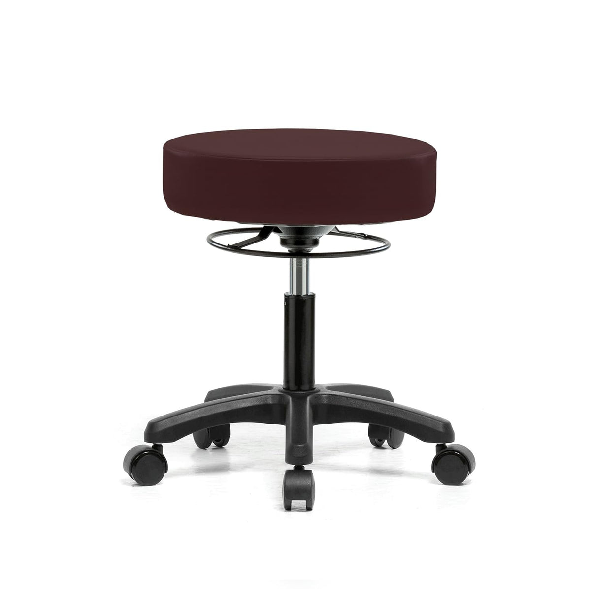 Gray Vinyl Rolling Height Adjustable Stool T418