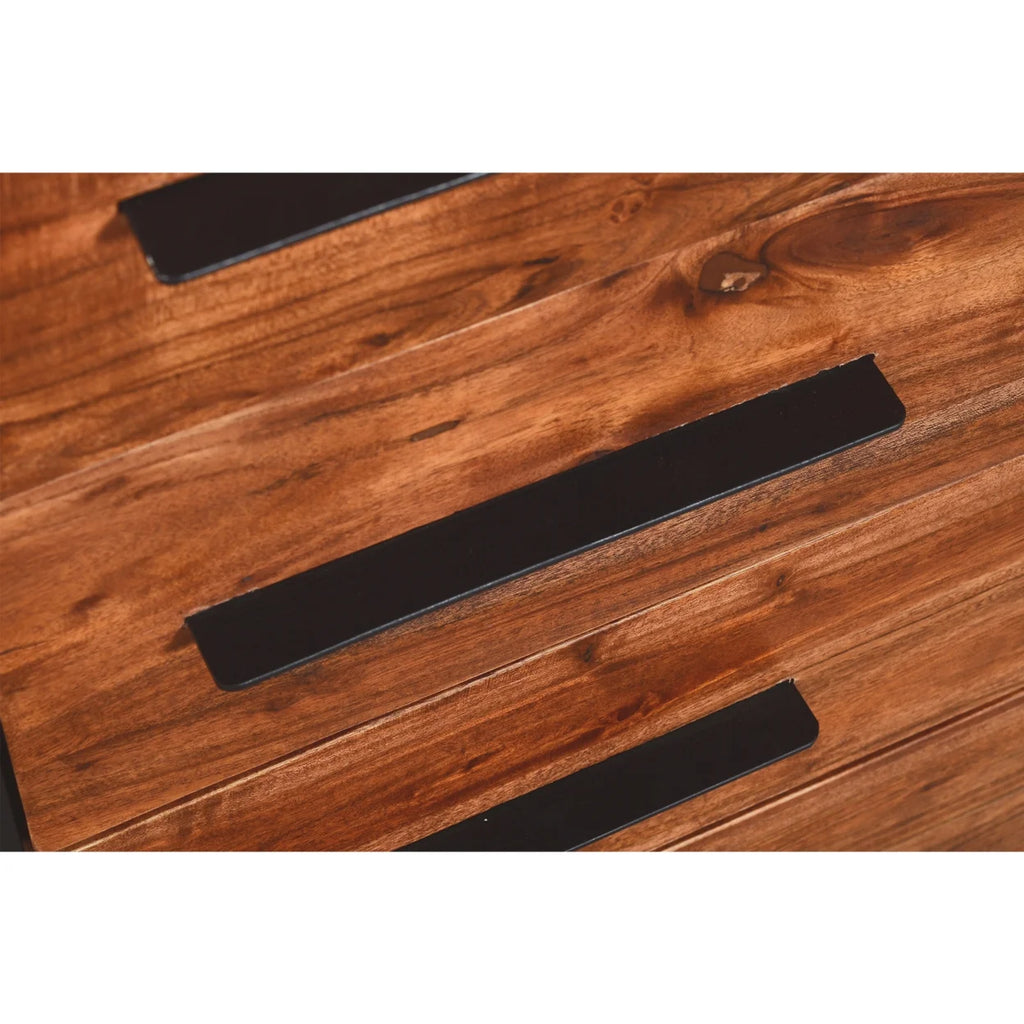 Brown and Black 4 Drawer Dresser J103