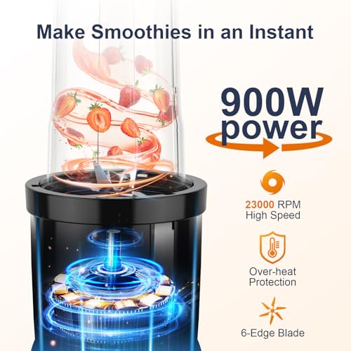 900W Personal Blender with 2 22oz Portable Cups U705461