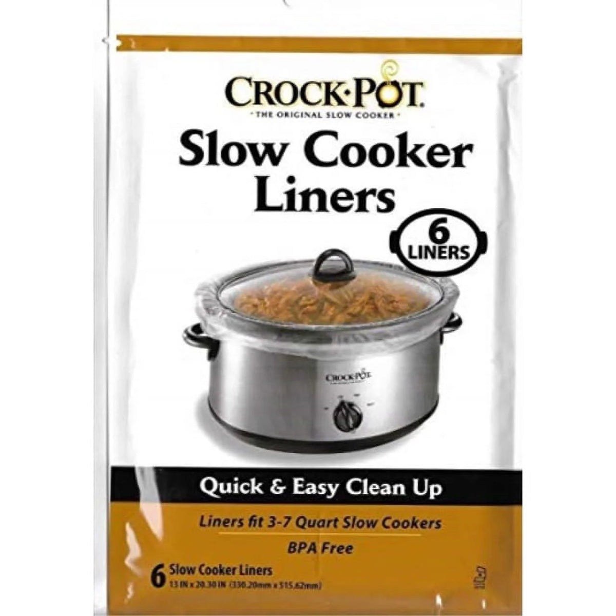 Slow Cooker Liners 30 Liners Fit 3-7 Quart M113837