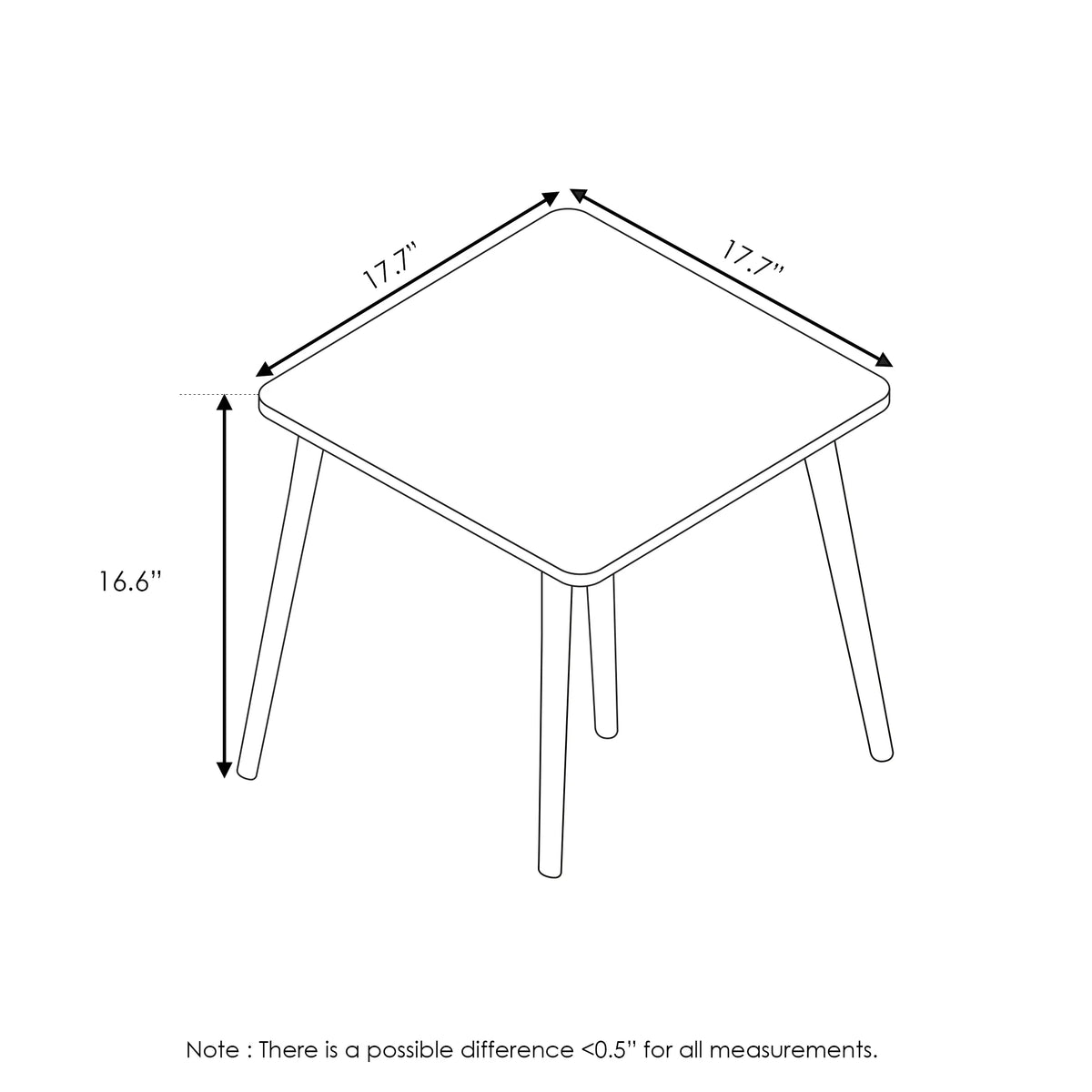 Oak Square End Table, Set of 2 H228