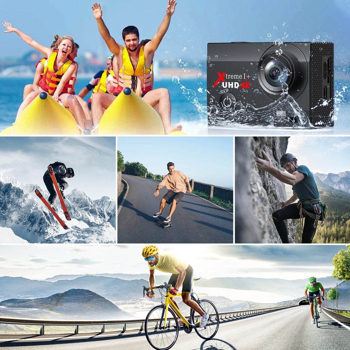 4K 20MP Waterproof Action Camera with WiFi EIS 170° Wide Angle K60238