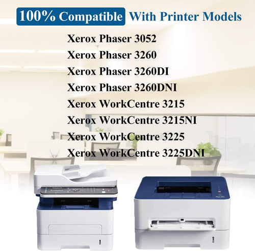 2 - Pack Toner Cartridge & Drum Replacement for Xerox Phaser 3260 Printer R58680