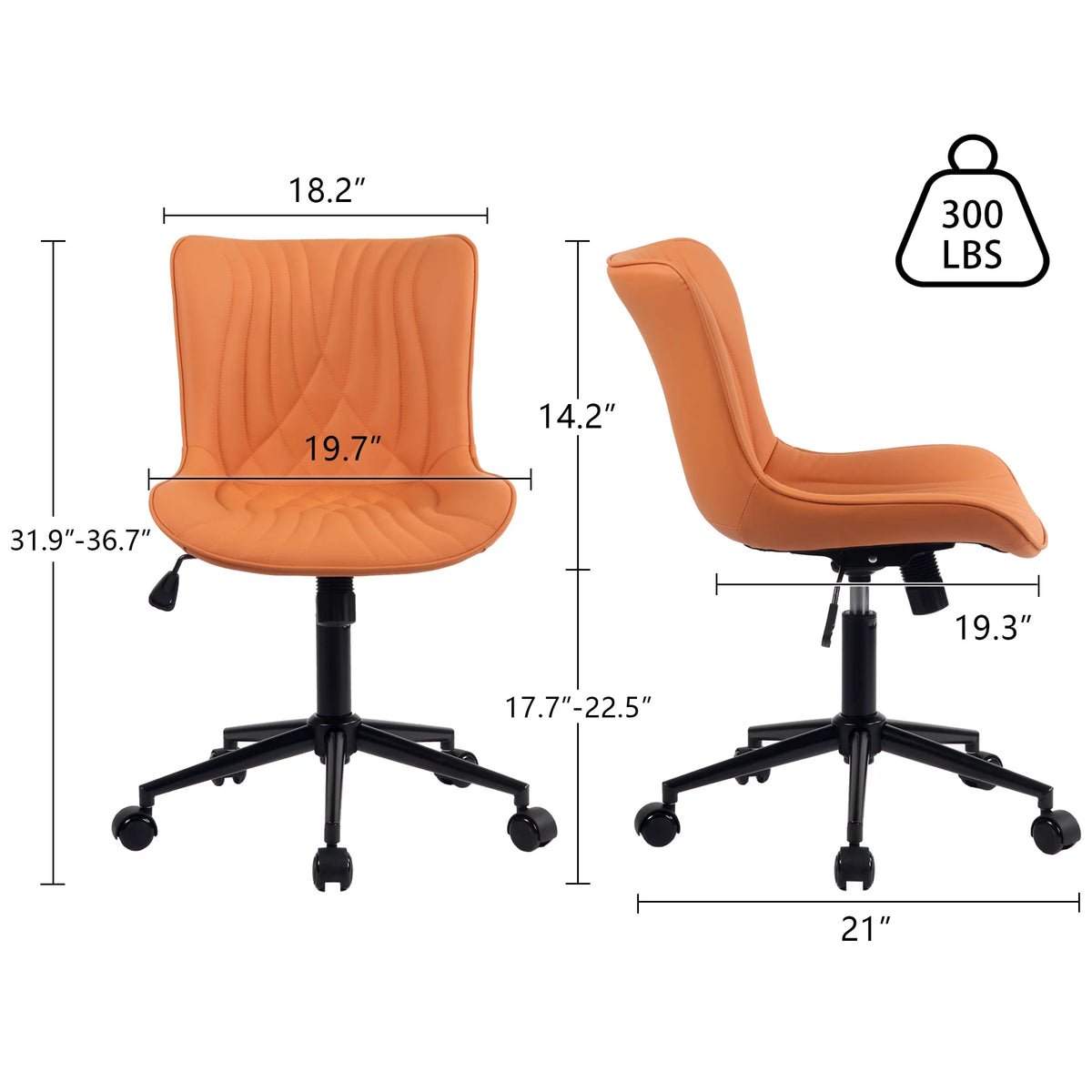 Camel Adjustable Rocking PU Office Chair with Wheels Z873