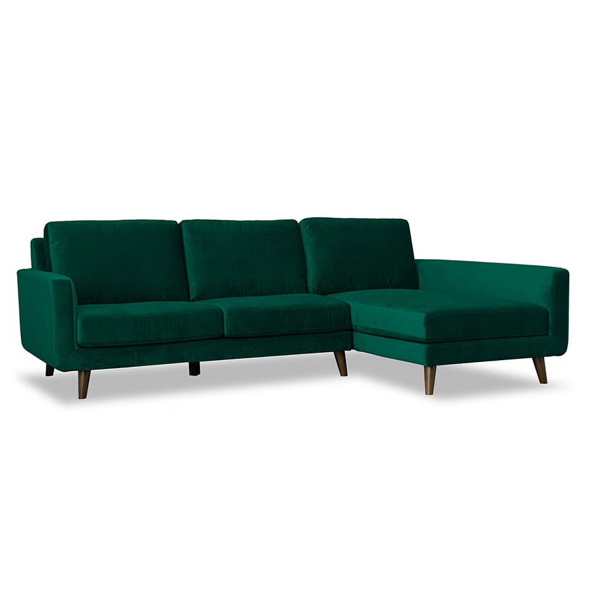 Green Velvet Right-Facing Sectional L71326