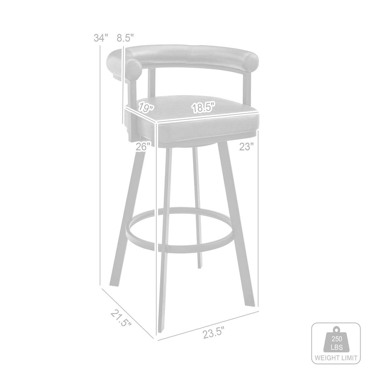 White/Chrome Swivel Counter Stool R423