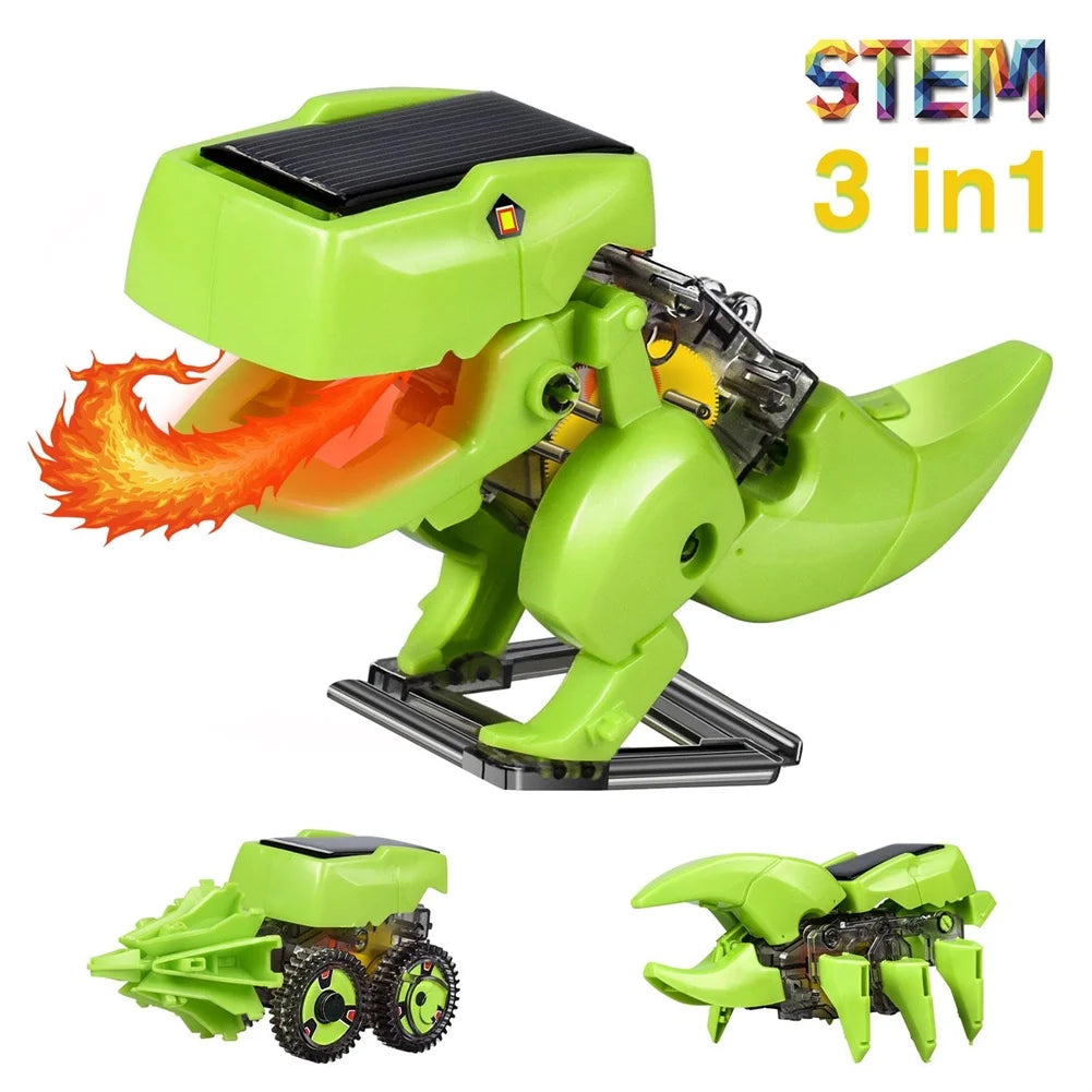 3-in-1 Solar Powered Dinosaur Robot Building Toys F5036