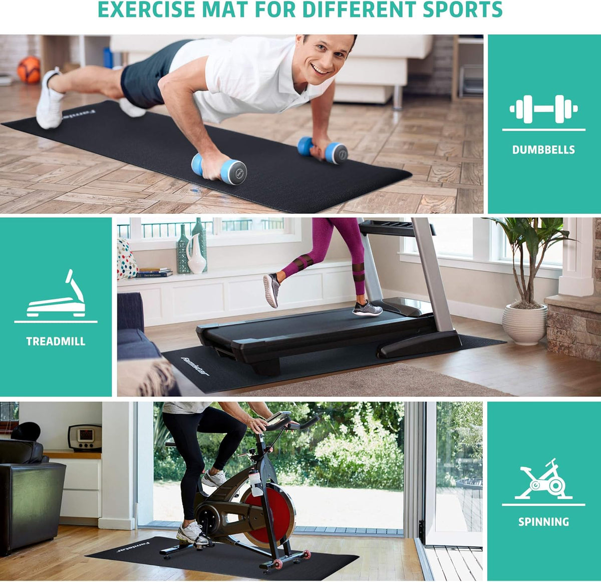70"x30" Exercise Bike Mat Pack of 2 L82888