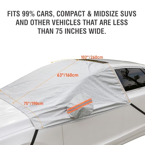 Heavy Duty Windshield Cover with Mirror Covers and Anti-Theft Tuck-in Flaps W138844