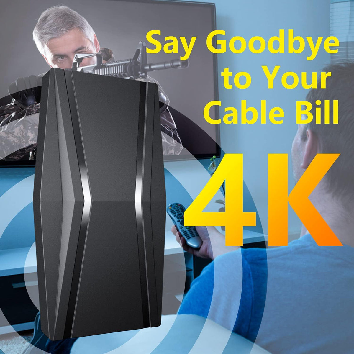 Amplified HDTV Digital TV Antenna with 45ft Coax Cable Z8710