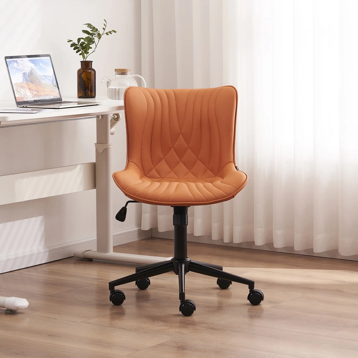 Camel Adjustable Rocking PU Office Chair with Wheels Z873