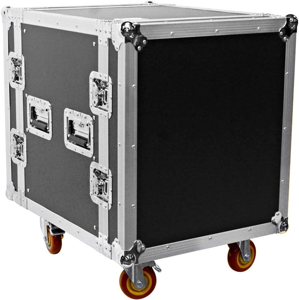 Heavy Duty 12 Space ATA Rack Case with 4 Inch Casters U8745