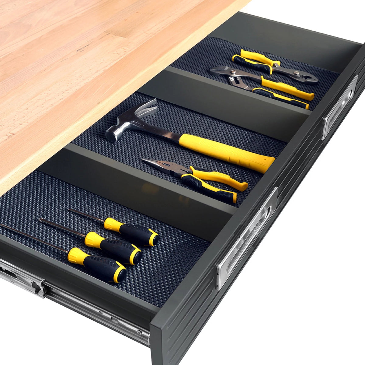 Heavy-Duty Wood Top Workbench with Drawer on Wheels A1066