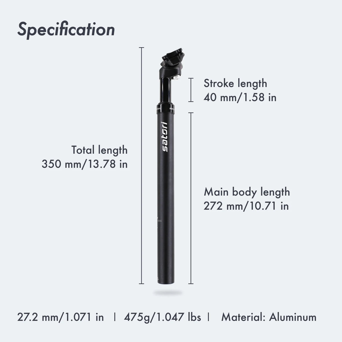 Suspension Seatpost Shock Absorber for MTB 27.2/28.6/30.0/30.4/30.9/31.6mm 355MM Bike Seat Post Setback X990