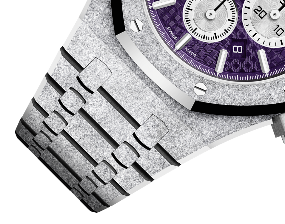Frosted Gold Chronograph Plum purple Dial 41mm O2304