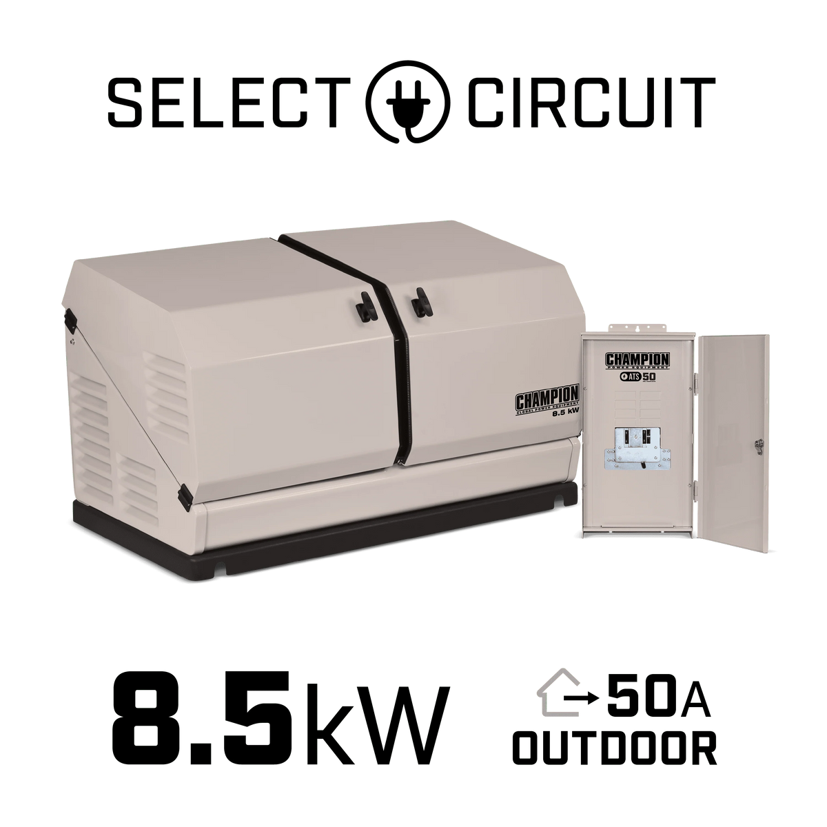 8.5kW Home Standby Generator with 50-Amp Automatic Transfer Switch A372547